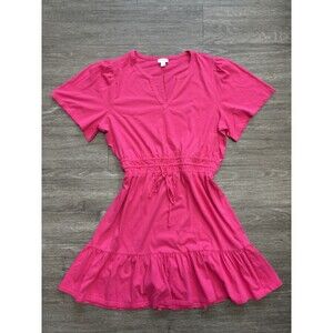 J.CREW Women's Sweet Fuchsia Knit Tie-waist Mini Dress Size Small